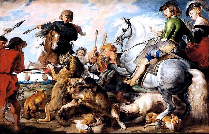 Peter Paul Rubens A 1615-1621 oil on canvas 'Wolf and Fox hunt' painting by Peter Paul Rubens Norge oil painting art